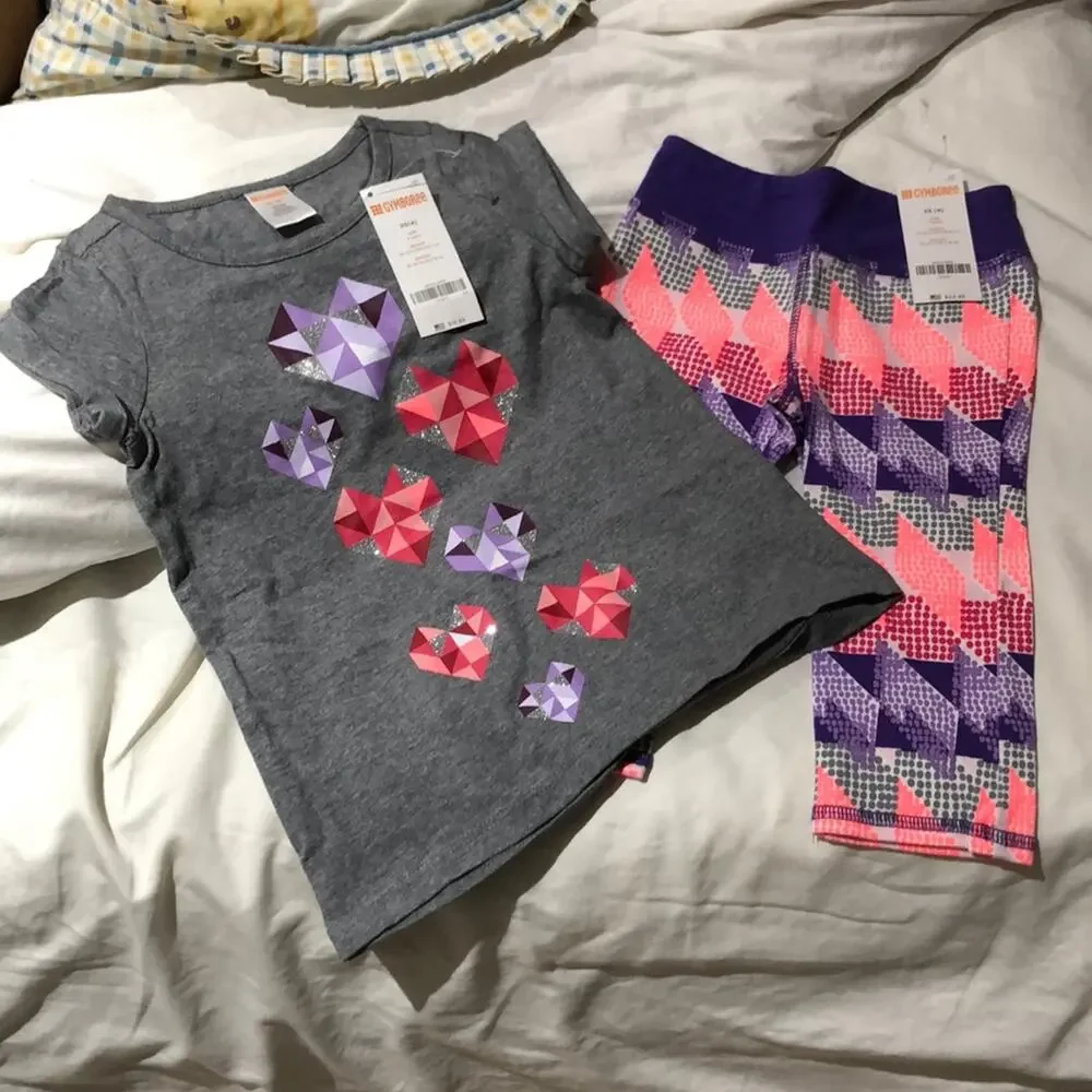 Gymboree 4 legging/ hi low t shirt combo NWT